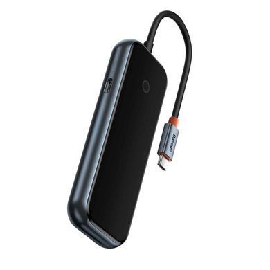 USB-хаб Baseus AcmeJoy 4-Port Type-C HUB Adapter（Type-C to USB3.0*3+Type-C PD&Data *1）Dark Gray (WKJZ010013) [802735]
