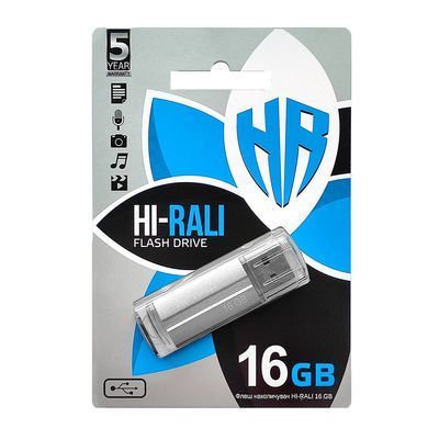 Флеш-накопичувач USB 16GB Hi-Rali Corsair Series Silver (HI-16GBCORSL) [607104]