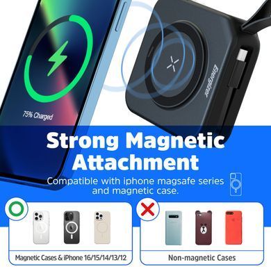 УМБ Energizer Magnetic Wireless 10000mAh 20W PD,AC зарядка,QI-15W, built-in USB-C,USB-А,USB-C In/Out (QM10001AC) [404666]