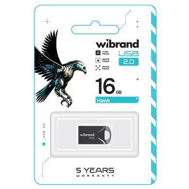 Флеш-накопичувач Wibrand USB 2.0 Hawk 16Gb Black (WI2.0/HA16M1B) [802933]