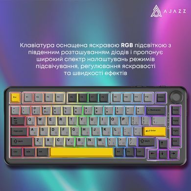 Клавіатура бездротова Ajazz AK820 Max Plus Day Dream Switch Black (AK820MAX-DD-BGY) [612719]