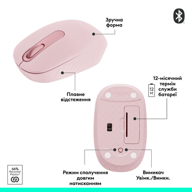 Миша Logitech M196 Bluetooth Rose (L) (910-007461) [201947]