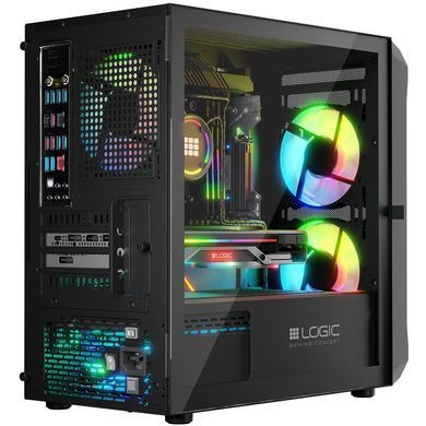 Корпус LogicConcept PORTOS MESH+GLASS ARGB fans 3x120mm BLACK без БЖ mATX (AM-PORTOS-10-0000000-0002) [402940]