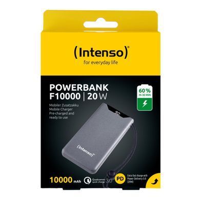 Портативний зарядний пристрій USB 10000MAH QC3.0 GREY F10000 INTENSO (7332034) [503428]