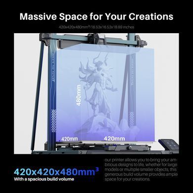 Друкарка 3D ELEGOO Neptune 4 Max (FDM 1.75 mm 0.4 mm 420&times;420&times;480 mm WiFi WLAN USB сірий) (50.201.014300) [404737]
