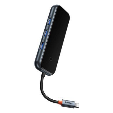USB-хаб Baseus AcmeJoy 4-Port Type-C HUB Adapter（Type-C to USB3.0*3+Type-C PD&Data *1）Dark Gray (WKJZ010013) [802735]