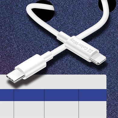 Кабель ColorWay USB Type-C - Lightning (M/M), 3.0 А, 1 м, White (CW-CBPDCL032-WH) [603708]