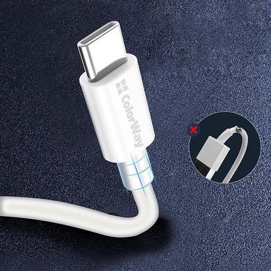 Кабель ColorWay USB Type-C - Lightning (M/M), 3.0 А, 1 м, White (CW-CBPDCL032-WH) [603708]