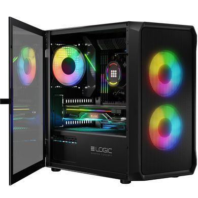Корпус LogicConcept PORTOS MESH+GLASS ARGB fans 3x120mm BLACK без БЖ mATX (AM-PORTOS-10-0000000-0002) [402940]
