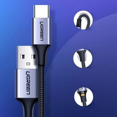 Кабель USB 2.0 AM-Type-C M, 2 м, 60W Nickel Plating Aluminum Braid Чорний, US288 UGREEN (60128) [404038]