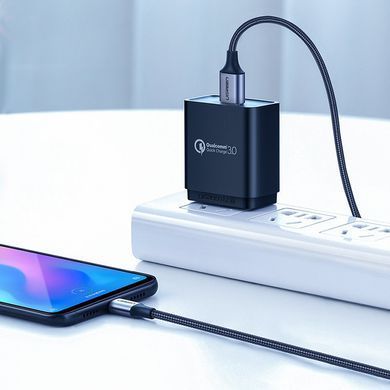 Кабель USB 2.0 AM-Type-C M, 2 м, 60W Nickel Plating Aluminum Braid Чорний, US288 UGREEN (60128) [404038]