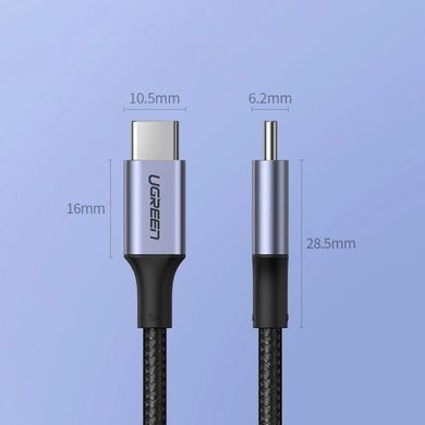 Кабель USB 2.0 Type-C M-M, 1 м, 100W Aluminium Braid Чорний, US316 UGREEN (70427) [403510]