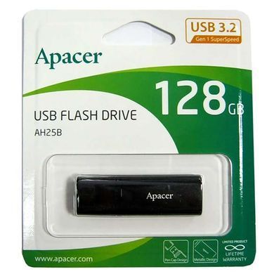 Флеш-накопичувач Apacer USB 3.2 Gen 1 AH25B 128Gb Black (AP128GAH25BB-1) [803145]