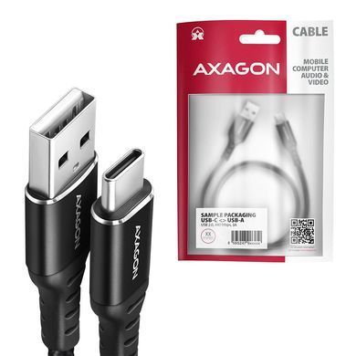 Кабель USB-C TO USB2.0 1.5M BLACK AXAGON (BUCM-AM15AB) [503609]