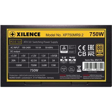 БЖ 750W Xilence Performance X+ ATX 3.0 80+ Gold, 140mm, Semi-Modular, Retail Box (XP750MR9.2) [402882]
