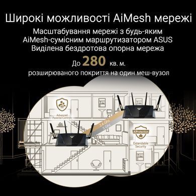 Маршрутизатор ASUS RT-BE88U BE7200 4xGE LAN, 3x2.5GE WAN, 1x2.5GE WAN/LAN. 1x10GE WAN/LAN, 1xSFP+, 1xUSB3.2, MESH (90IG08V0-MO3N0V) [104682]