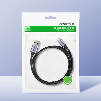Кабель USB 2.0 AM-Type-C M, 2 м, 60W Nickel Plating Aluminum Braid Чорний, US288 UGREEN (60128) [404038]