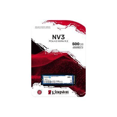 Накопичувач SSD 500GB M.2 NVMe Kingston NV3 M.2 2280 PCIe Gen4.0 x4 (SNV3S/500G) [607947]