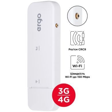 Маршрутизатор мобільний WIFI роутер ERGO 3G/4G (cat4) USB Wi-Fi router +ant.connector (W023-CRC9) [401478]