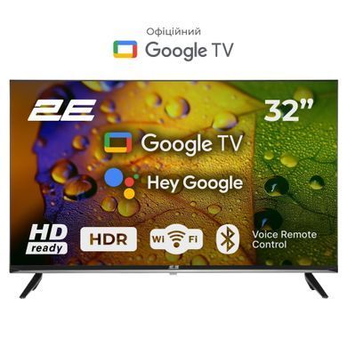 Телевізор 32" 2E LED HD 60Hz Smart Google TV Black (2E-32A07KH) [102200]
