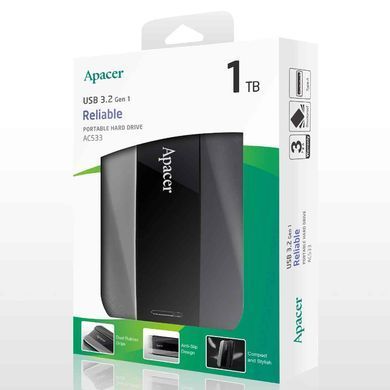 Зовнішній жорсткий диск PHD External 2.5'' Apacer USB 3.2 Gen 1 AC533 1TB Black (AP1TBAC533B-1) [803170]