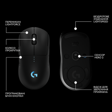 Миша Logitech G PRO 2 Wireless LIGHTSPEED - BLACK (L) (910-007295) [200842]