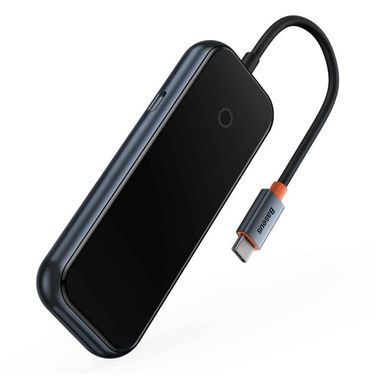 USB-хаб Baseus AcmeJoy 4-Port Type-C HUB Adapter（Type-C to USB3.0*3+Type-C PD&Data *1）Dark Gray (WKJZ010013) [802735]
