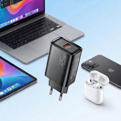 Мережевий зарядний пристрій Essager Flash 45W USB-A QC Black (ECT45W-RPB01-Z) [620286]