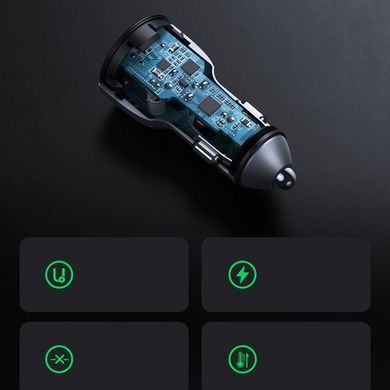 Автомобільний зарядний пристрій Ugreen CD213 (2xUSB 36W (USB-A) QC 4.0 Gray (10144) [603192]