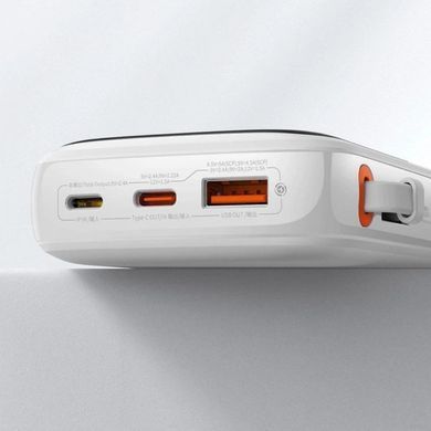 Зовнішній акумулятор Baseus Qpow Pro Digital Display Fast Charge Power Bank 10000mAh 20W iP Edition White（With: Simple charging cable Type-C 3A 0.3m W (PPQD060002) [806522]