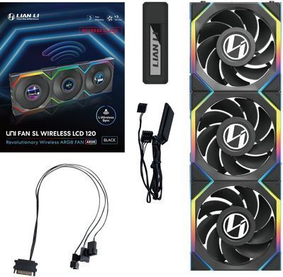 Вентилятор Lian Li Uni Fan SL Wireless LCD 120-3 Reverse Black (G99.12RSLLCD1W3B.00) [618252]
