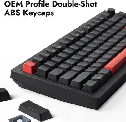 Клавіатура механічна Lemokey X4 84Key, Keychron Red, USB-A, QMK/VIA, EN/UKR, Red led, чорний (X4-A1-UA) [103648]