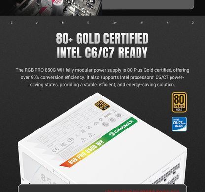 Блок живлення GAMEMAX (RGB PRO 850G WH) [304299]