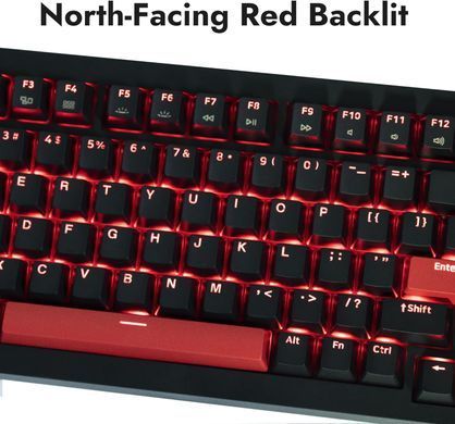Клавіатура механічна Lemokey X4 84Key, Keychron Red, USB-A, QMK/VIA, EN/UKR, Red led, чорний (X4-A1-UA) [103648]