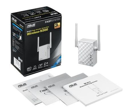 Розширювач покриття WiFi ASUS RP-N12 N300 1хFE LAN (90IG01X0-BO2100) [113751]