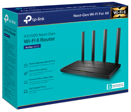 Бездротовий маршрутизатор TP-Link AX1500 (Archer AX12) [200880]