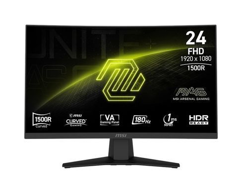 Монітор MSI 23.6" MAG 244C HDMI, DP, Audio, VA, 180Hz, 1ms, sRGB 105%, CURVED, AdaptiveSync (9S6-3BB31H-027) [101370]
