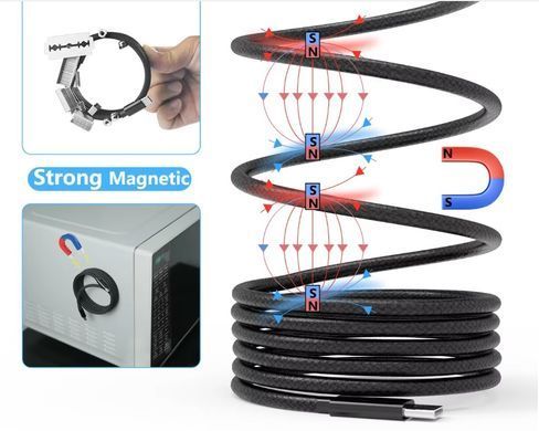 Кабель NN SN3 Magnetic Usb lightning 1m 100W black (NNSN3) [802325]