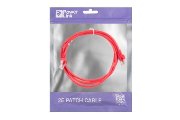 Патч-корд 2E САТ 5e, UTP, 1.50м, 26AWG, RJ45, 7/0.16, CCA, PVC, червоний (2E-PC5ECA-150RD) [109855]