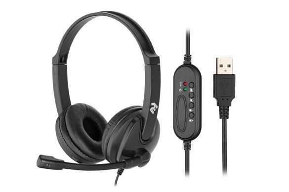 Гарнітура ПК стерео On-ear 2E CH12 USB, omni-mic, 2м, чорний (2E-CH12SU) [107154]