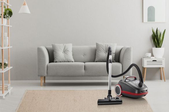 Пилосос Gorenje мішковий, 700Вт, 3л, HEPA, щітка Xpand Zone, turbo brush, телескоп, чорний графіт (VCEA24GPRA) [105716]