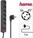 Подовжувач мережевий Hama 5м, 6хТип, 16А, фільтр, чорний (00137266) [112486], фото 3