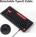 Клавіатура механічна Lemokey X4 84Key, Keychron Red, USB-A, QMK/VIA, EN/UKR, Red led, чорний (X4-A1-UA) [103648], фото 10