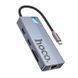 USB-хаб HOCO HB52 Wow 8-in-1 multi-function converter (HDTV+RJ45+SD/TF+PD+Type-C3.0+USB3.0*2) Deep Space Gray (6942007647311) [803286], фото 1