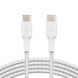 Кабель USB-C > USB-C заряджання/синхронізації Belkin 1м, 60Вт, Type-C, плетений, білий (CAB004BT1MWH) [108659], фото 2