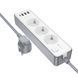 Мережевий подовжувач BOROFONE BAC9 Power 3-position socket(PD20W/1C3A)(EU/GER)(L=2M) White (6941991116650) [802786], фото 3