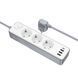 Мережевий подовжувач BOROFONE BAC9 Power 3-position socket(PD20W/1C3A)(EU/GER)(L=2M) White (6941991116650) [802786], фото 2