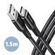 Кабель USB-C TO USB2.0 1.5M BLACK AXAGON (BUCM-AM15AB) [503609], фото 1