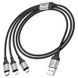 Кабель HOCO X102 Fresh 3-in-1 charging data cable (iP+Micro+Type-C) Black (6942007608794) [803602], фото 6