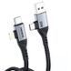 Кабель Foneng X92 4-in-1 (60W) USB/USB-C - USB-C/Lightning (M/M), 1 м, Black (X92-CA-FIO) [604105], фото 7
